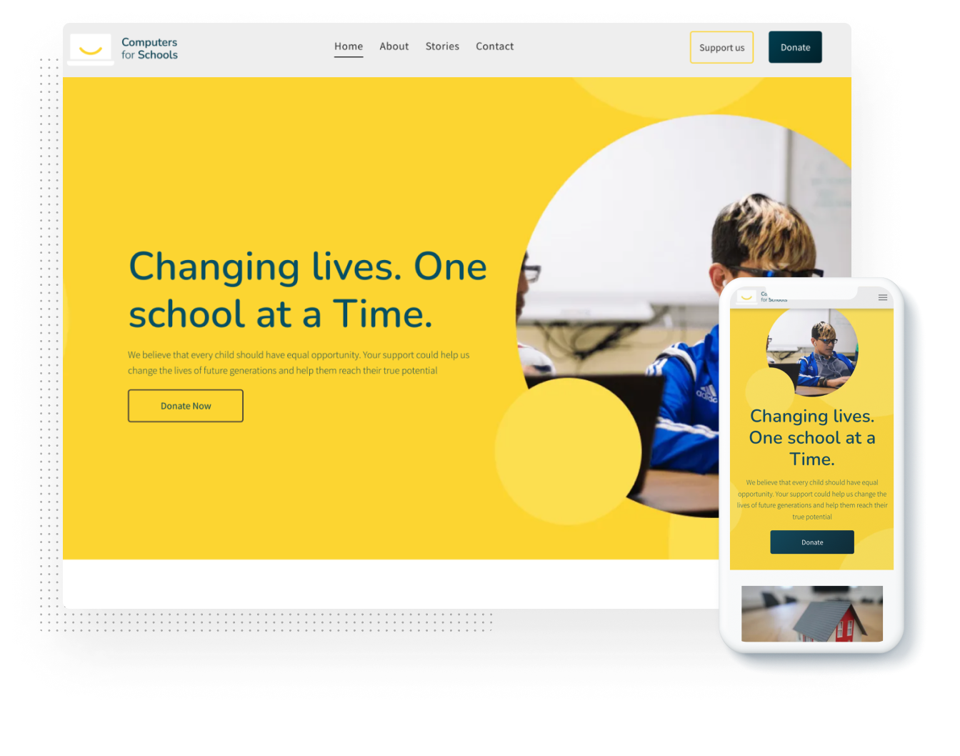 Computers for Schools Website design